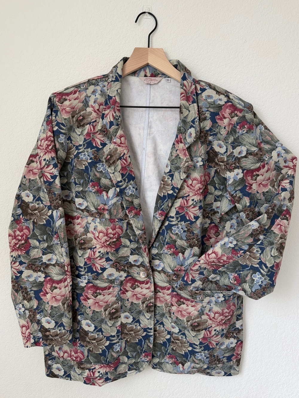 Gotcha Covered Floral Denim Blazer Vintage  Size M